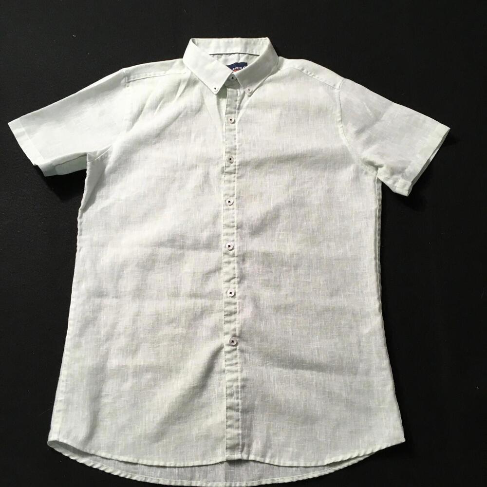 Alquimia linen type Button Up Shirt Men Size 36 lime